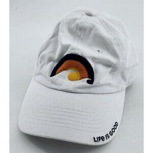 Life‎ is Good White Sunset Waves Ocean Hat Baseball Cap Strapback Youth Small